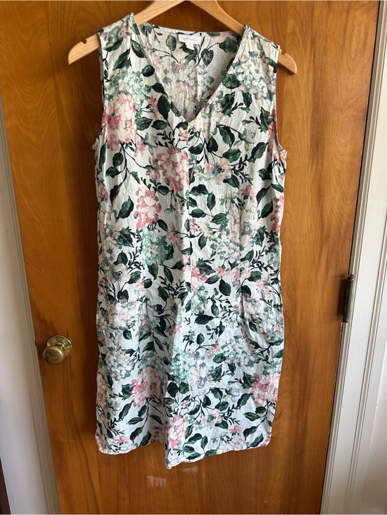 J. Jill Dresses & Skirts - J. Jill Floral Sleeveless Linen Dress in White, Pink, Green